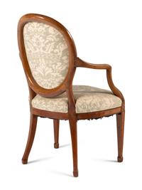 A George III Satinwood and Marquetry Open Armchair