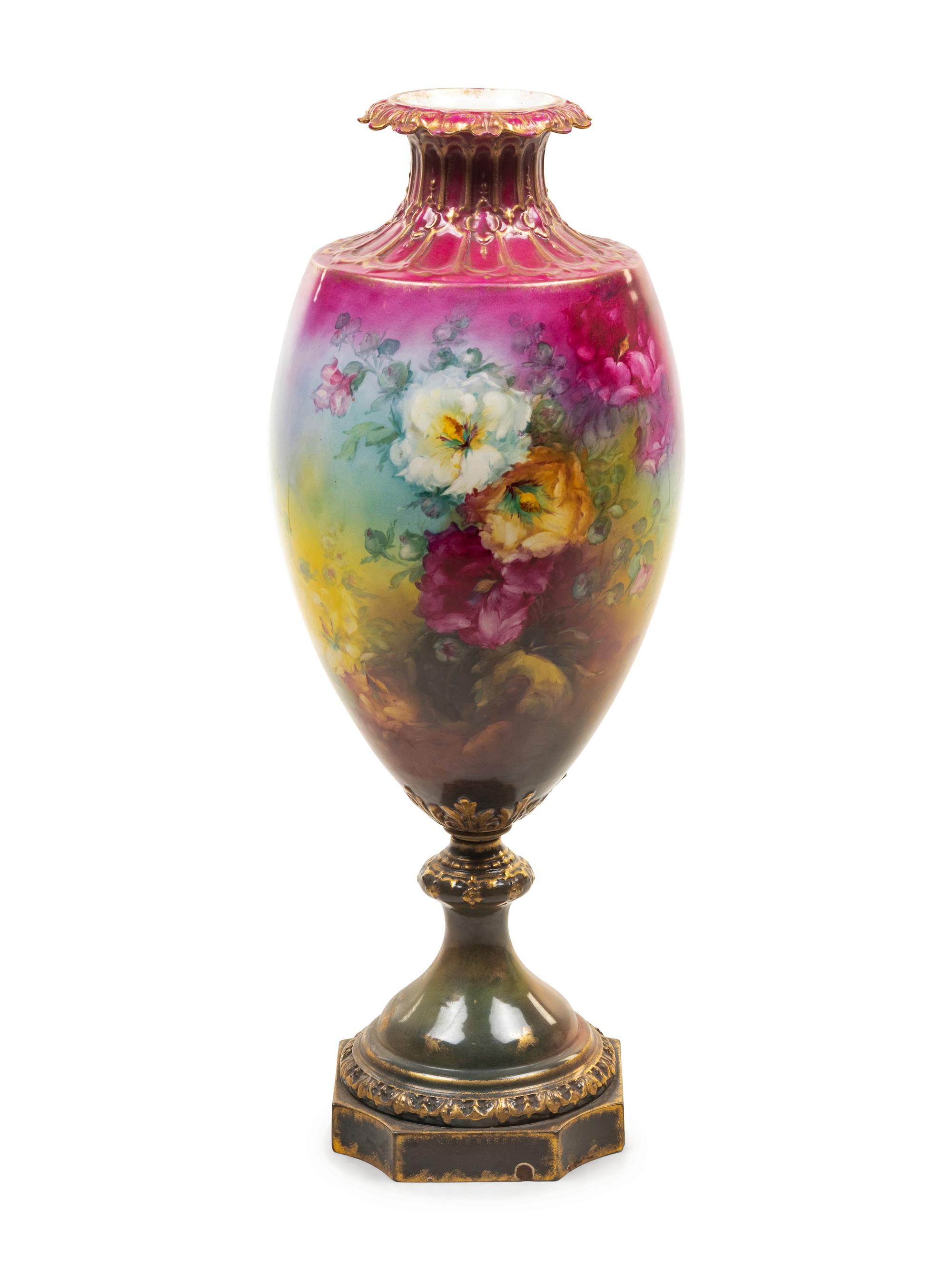 A Royal Bonn Painted Pottery Urn