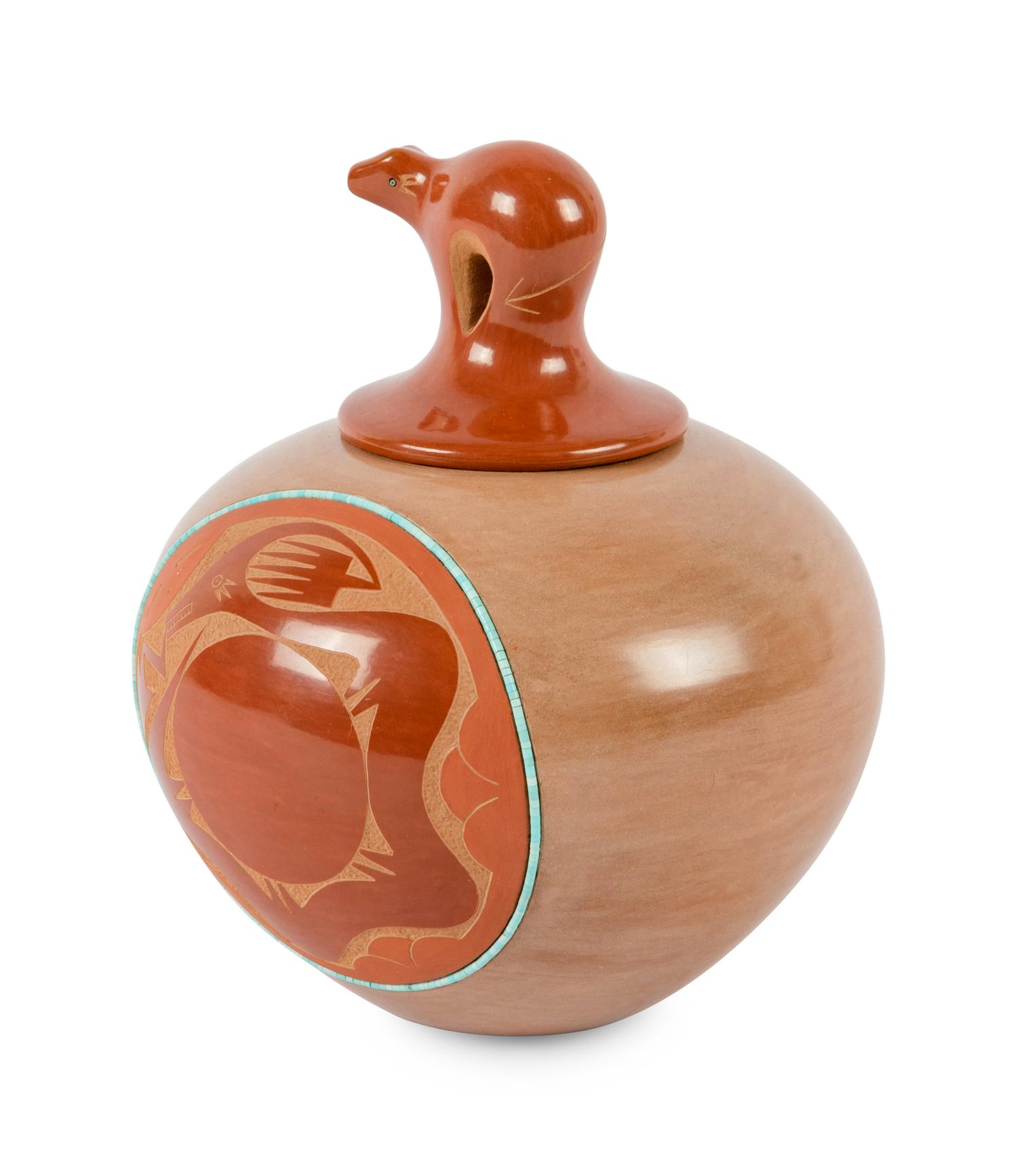 Inlaid and Etched Seed Jar