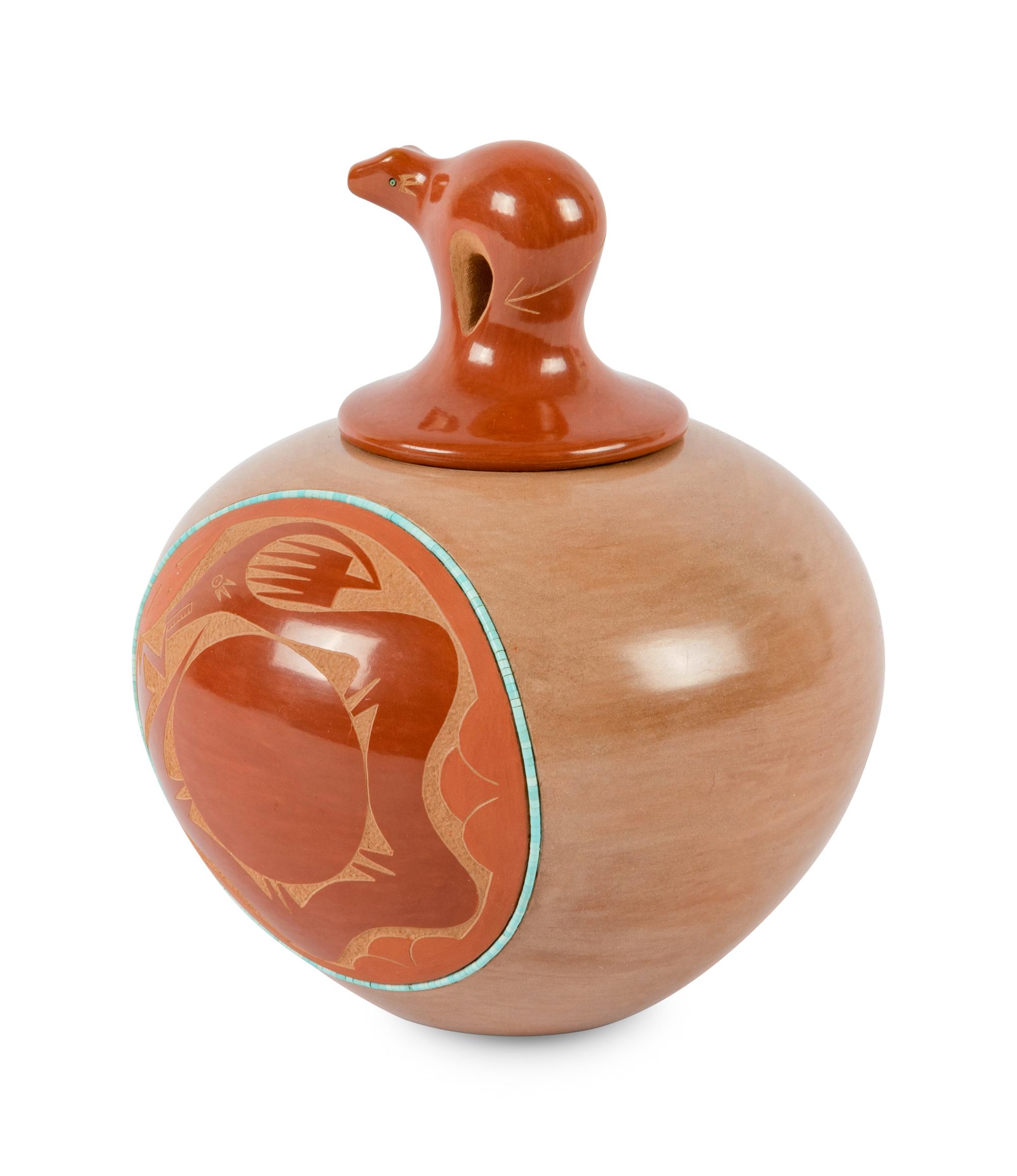 Inlaid and Etched Seed Jar