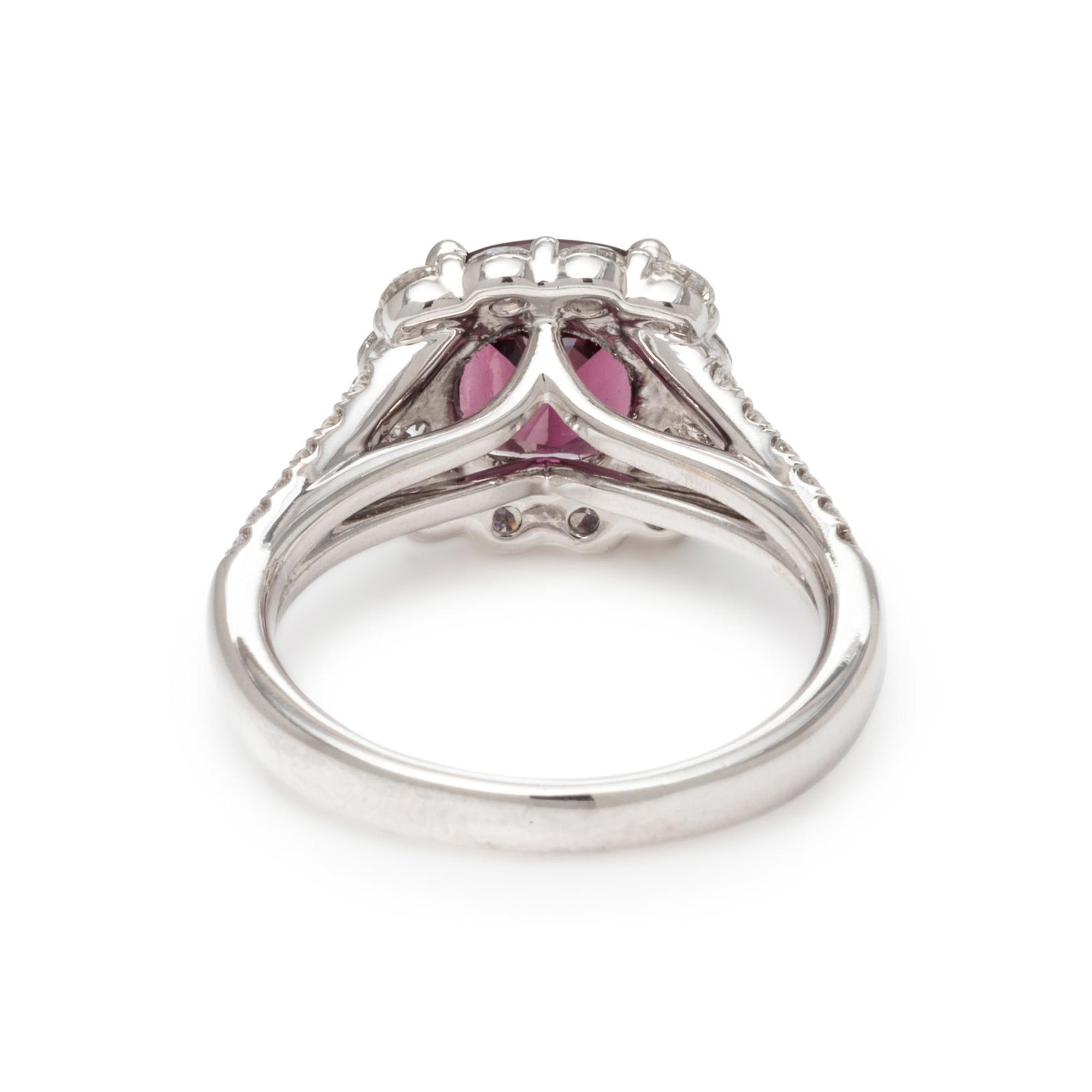 SPINEL AND DIAMOND RING