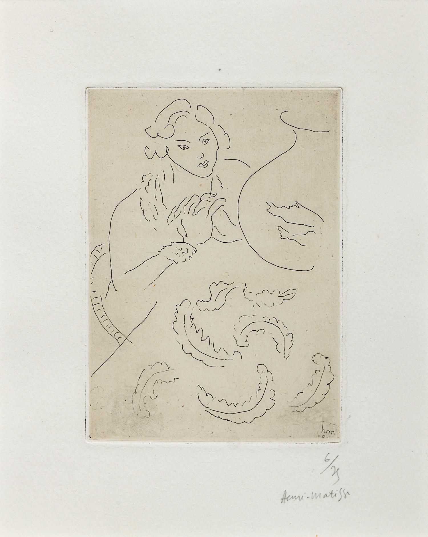 Figure Mains jointes et Nappe à Décor persan