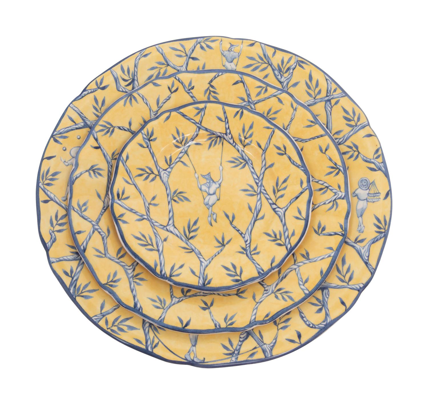 A Gien Baladins Porcelain Dessert Service