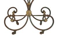A French Patinated Iron and Marble Pastry Table