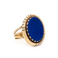 KEWA, LAPIS LAZULI AND YELLOW GOLD RING