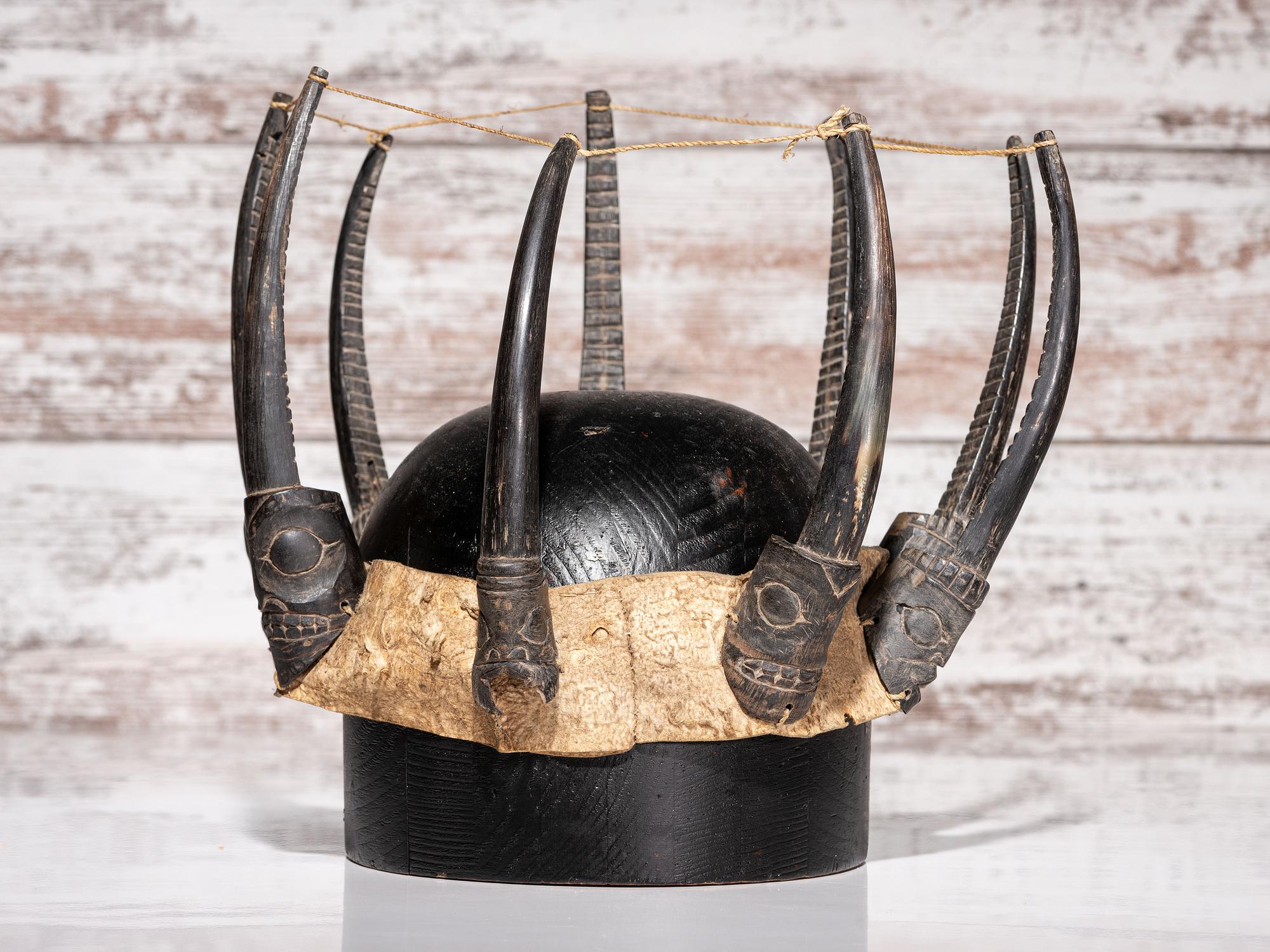 Northwest Coast Carved Mountain Goat Crown