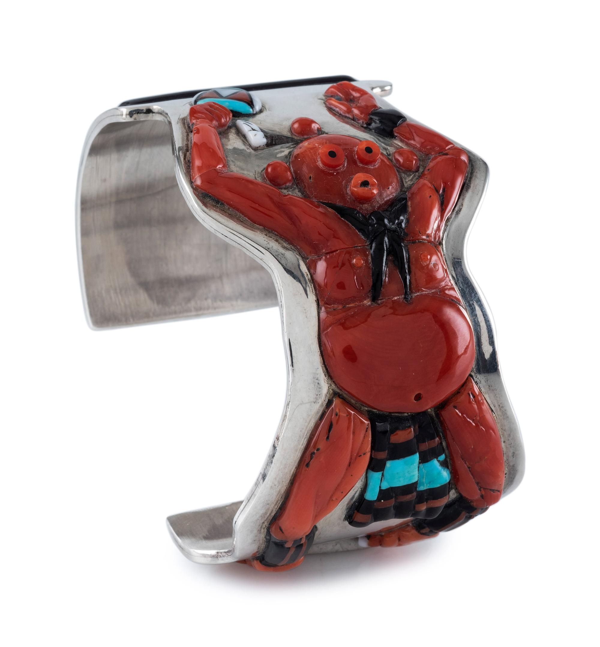 Silver and Mosaic Inlay Mudhead Cuff Bracelet