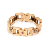 RETRO, ROSE GOLD AND SYNTHETIC RUBY BRACELET