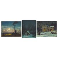 George William Sotter (American, 1879-1953) — Clouds over Bucks County, Nocturnal, and Night Scene (Three Works)