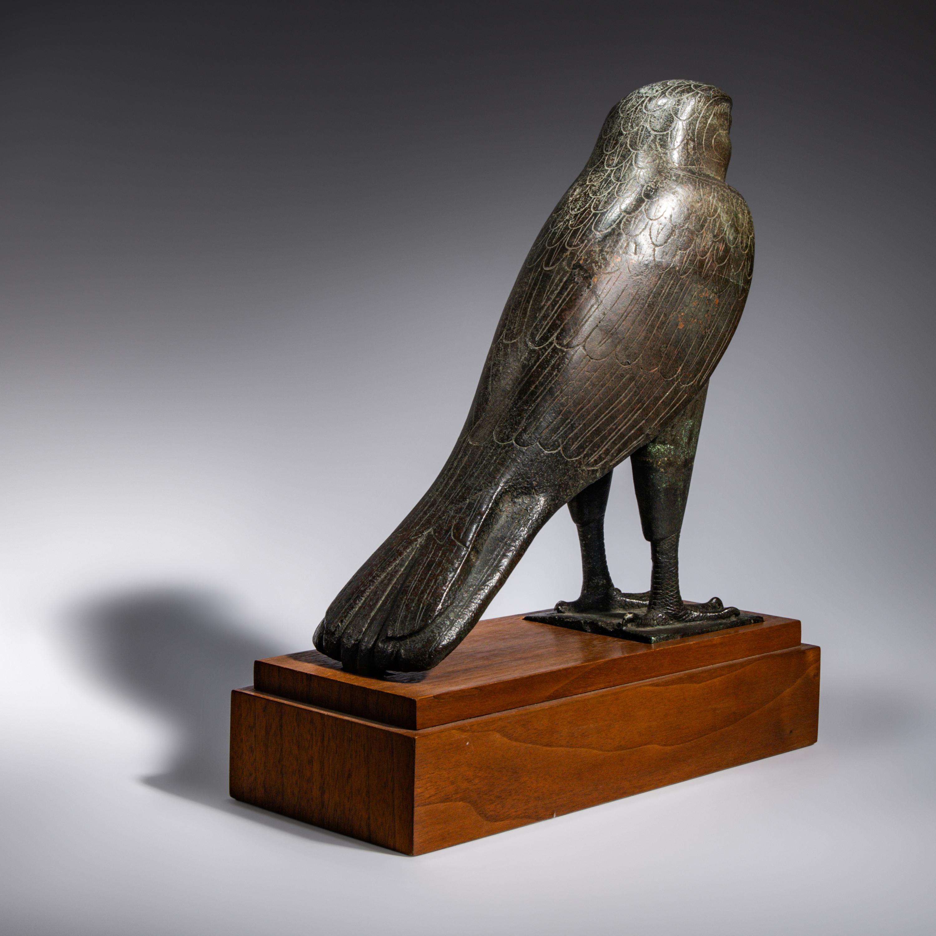 An Egyptian Bronze Falcon