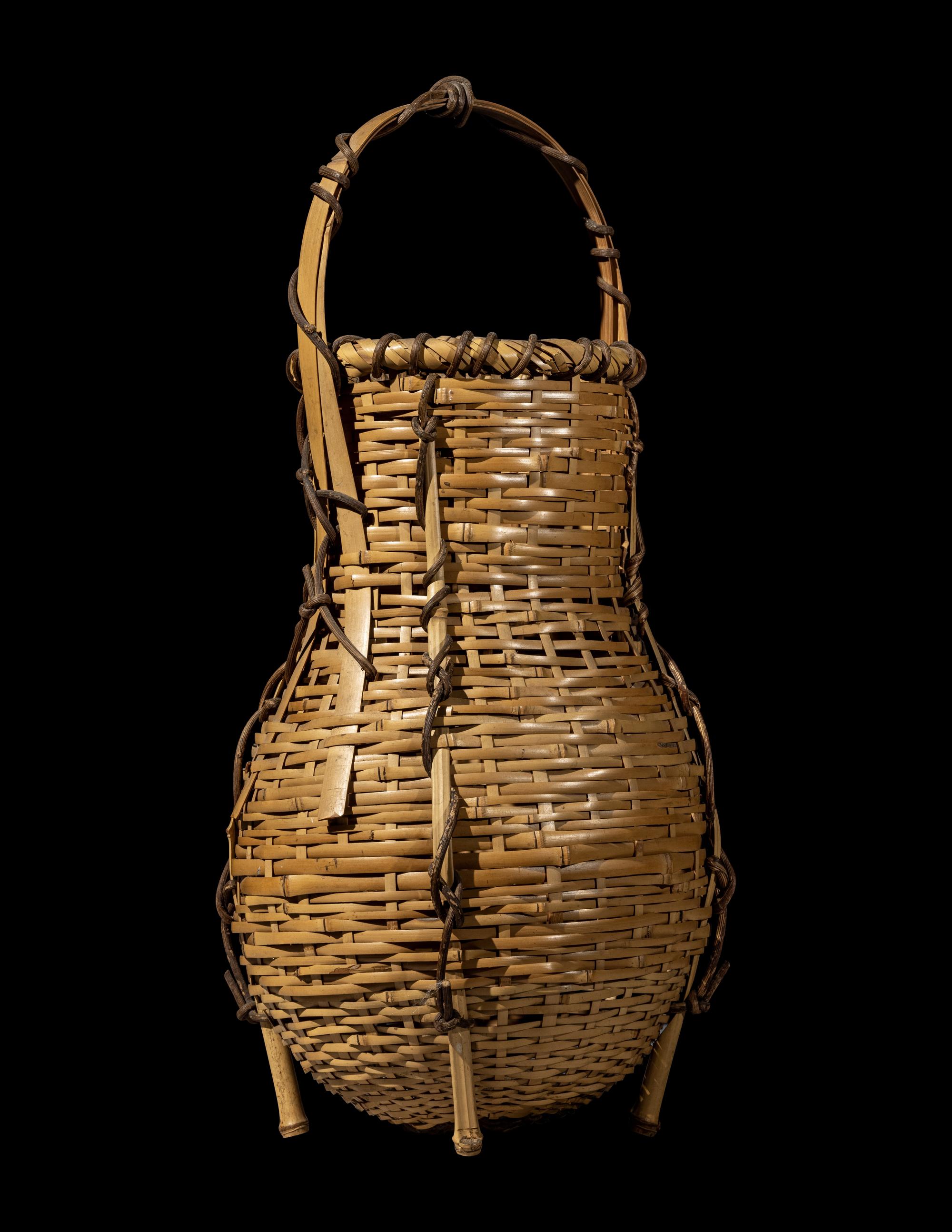 A Japanese Ikebana Bamboo Basket