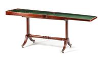 A Regency Mahogany Bagatelle Game Table Height 30 1/2 x width 36 x depth 20 inches. — 19TH CENTURY