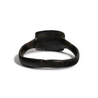 A Holy Land Bronze Ring with a Menorah