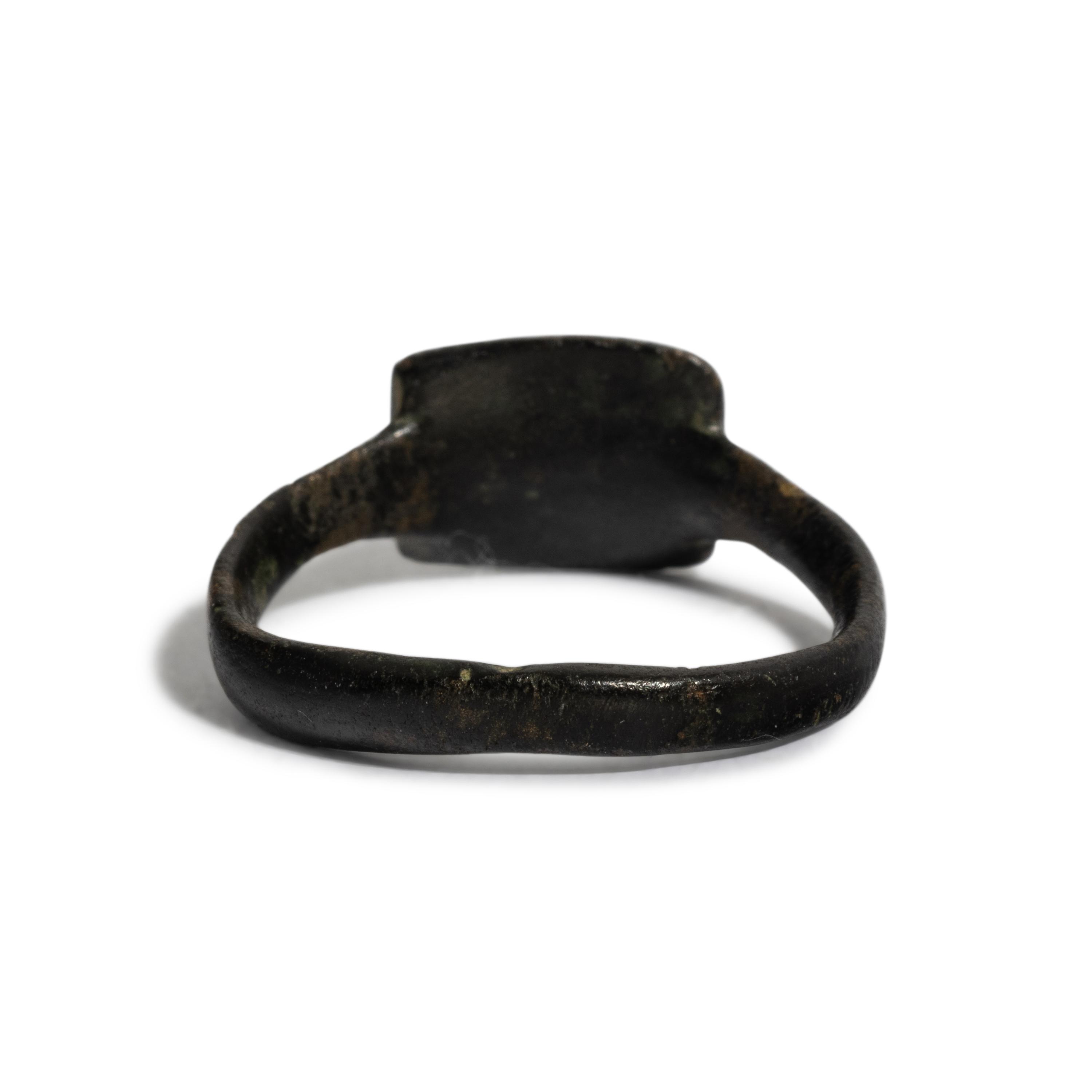 A Holy Land Bronze Ring with a Menorah