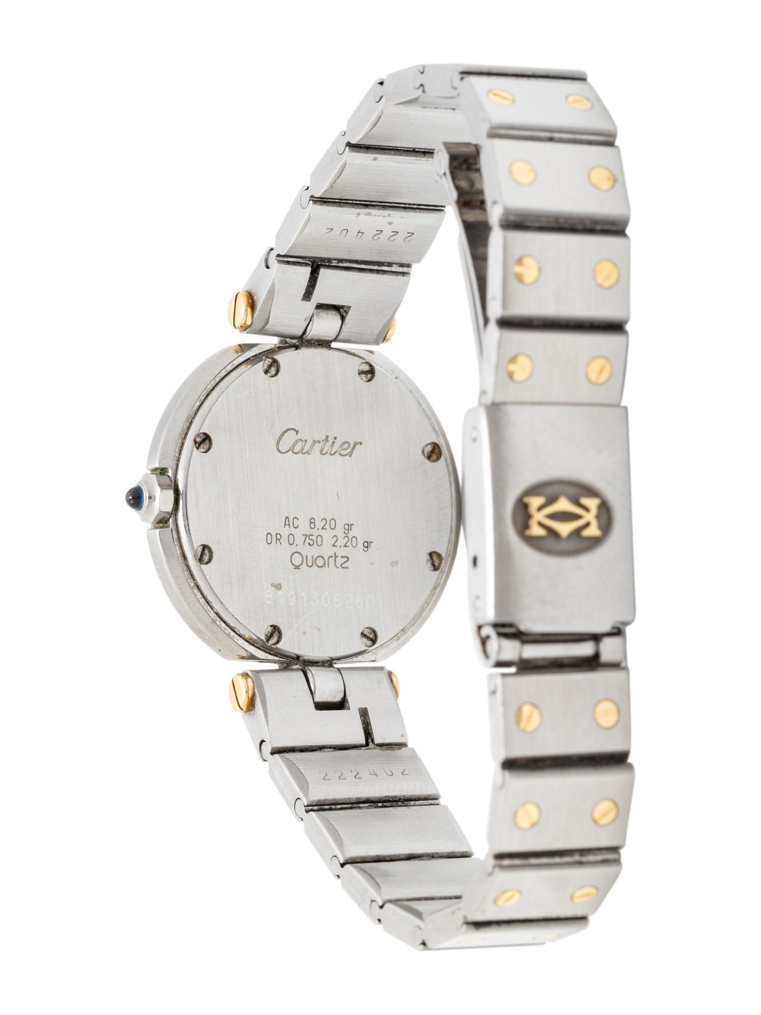 CARTIER, STAINLESS STEEL AND 18K YELLOW GOLD 'SANTOS VENDÔME RONDE' WATCH