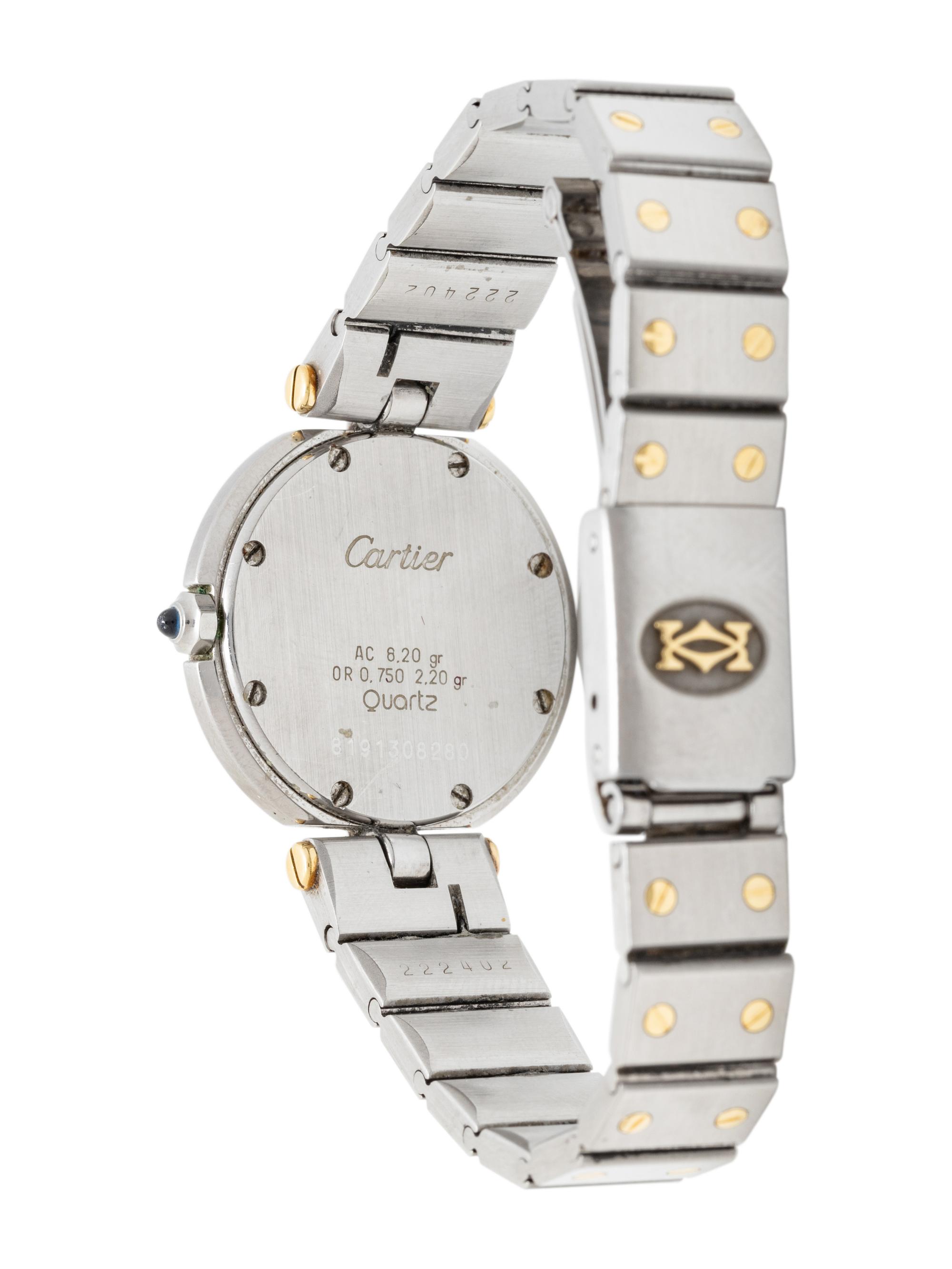 CARTIER, STAINLESS STEEL AND 18K YELLOW GOLD 'SANTOS VENDÔME RONDE' WATCH