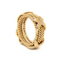 TIFFANY & CO., SCHLUMBERGER, YELLOW GOLD 'ROPE FOUR-ROW X' RING
