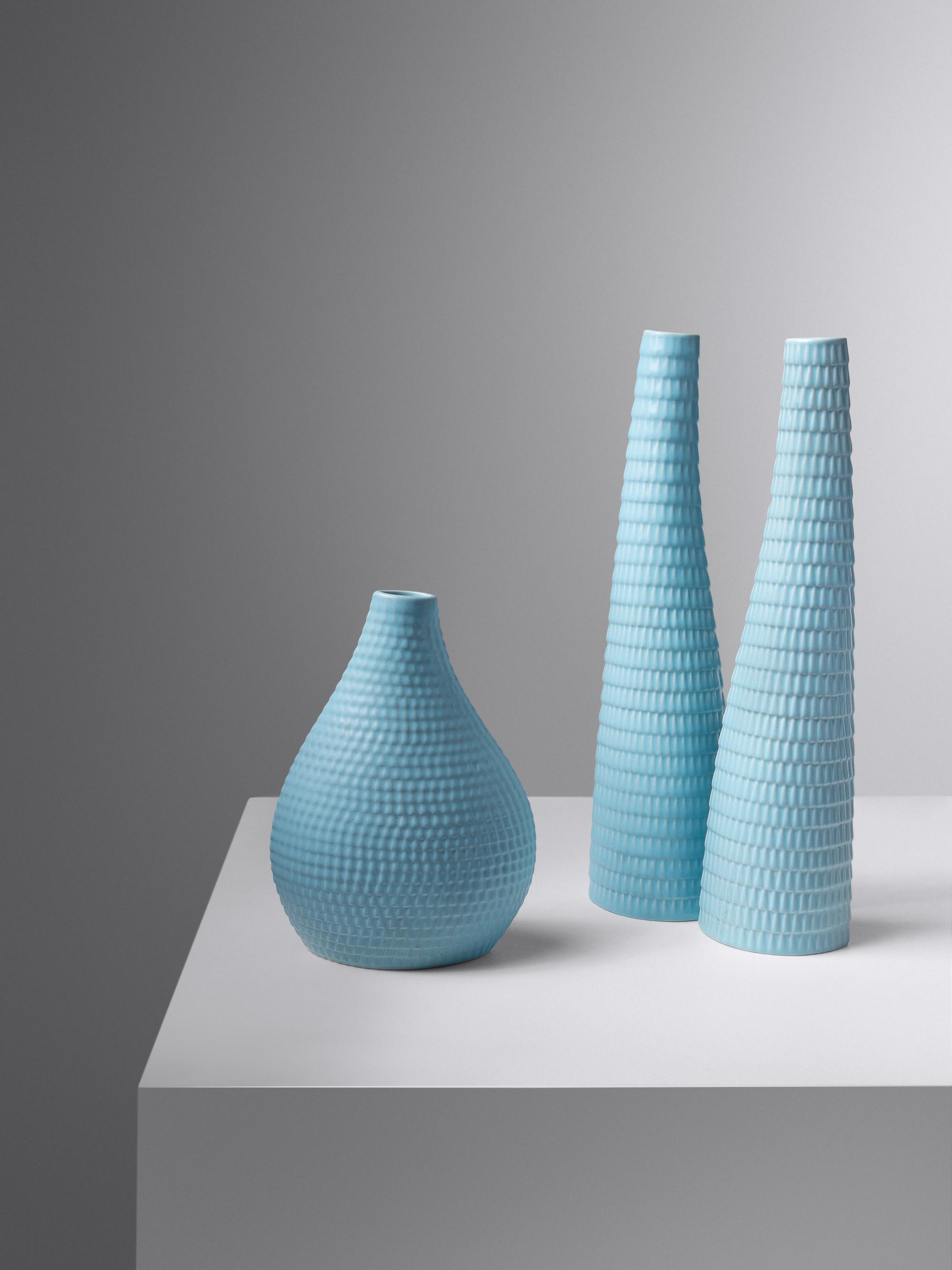Three Reptil Vases Gustavsberg, Sweden