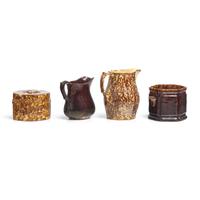 A Group of Fourteen Bennington or Rockingham Glazed Earthenware Items