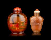 Two Chinese Agate Snuff Bottles