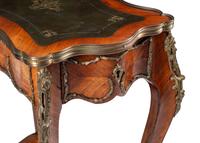 A Louis XV Style Gilt Bronze Mounted Kingwood and Parquetry Writing Table