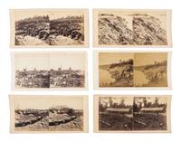 [CIVIL WAR]. A group of 6 stereoviews of Port Hudson, Louisiana, after the siege, incl. Confederate fortifications, "rat holes," and other structures. [Baton Rouge, LA]: [McPherson & Oliver], ca 1863-1864.