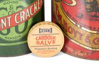 Nine Advertising Tins and Boxes