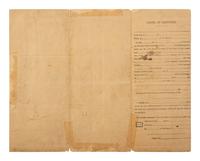 [CIVIL WAR]. Partly printed discharge document for Private. Philip Pledger, Company B, 20th Regiment United States Colored Troops. New Orleans, 1 June 1865.