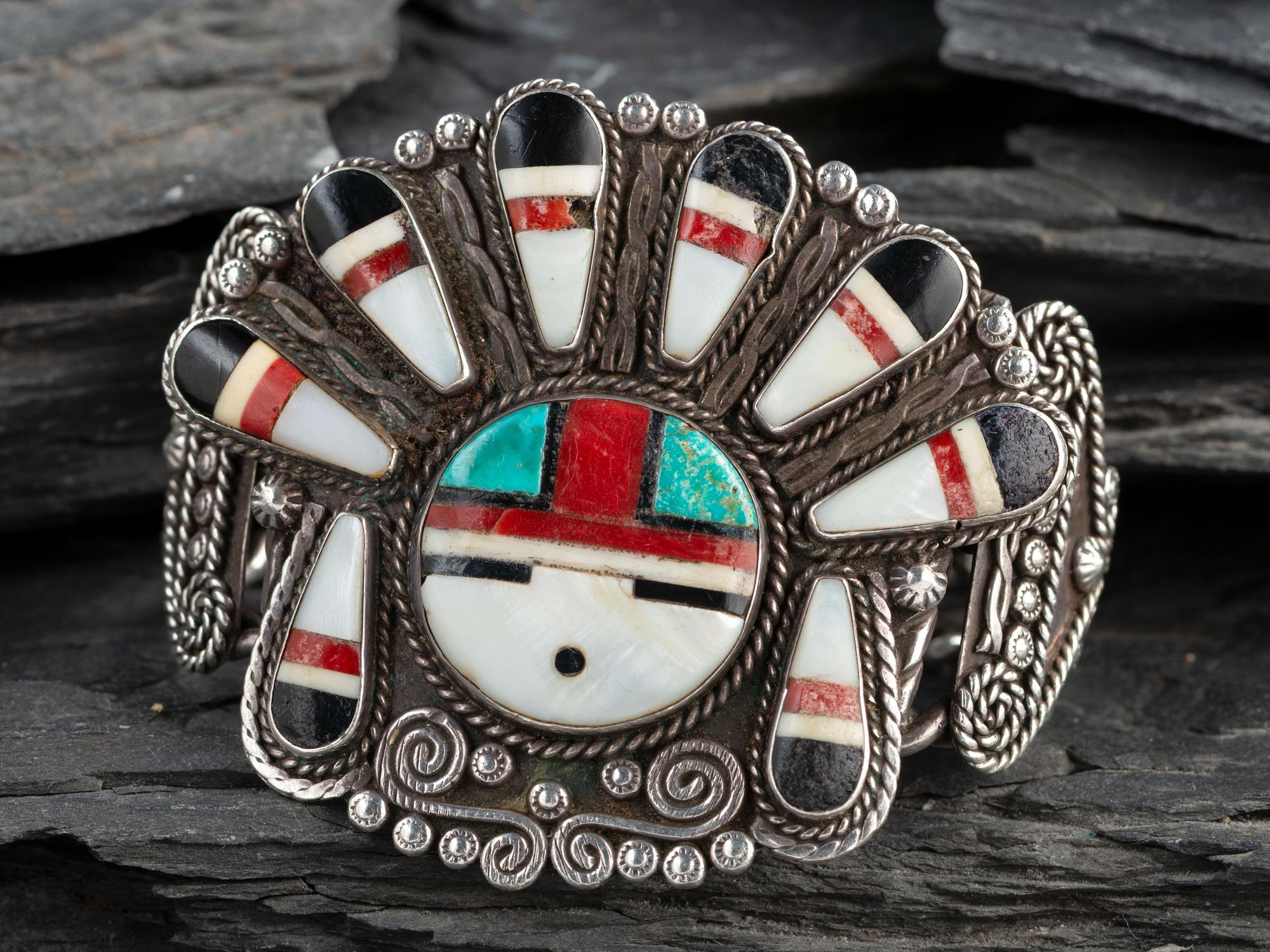 Zuni Mosaic Inlay Cuff Bracelet