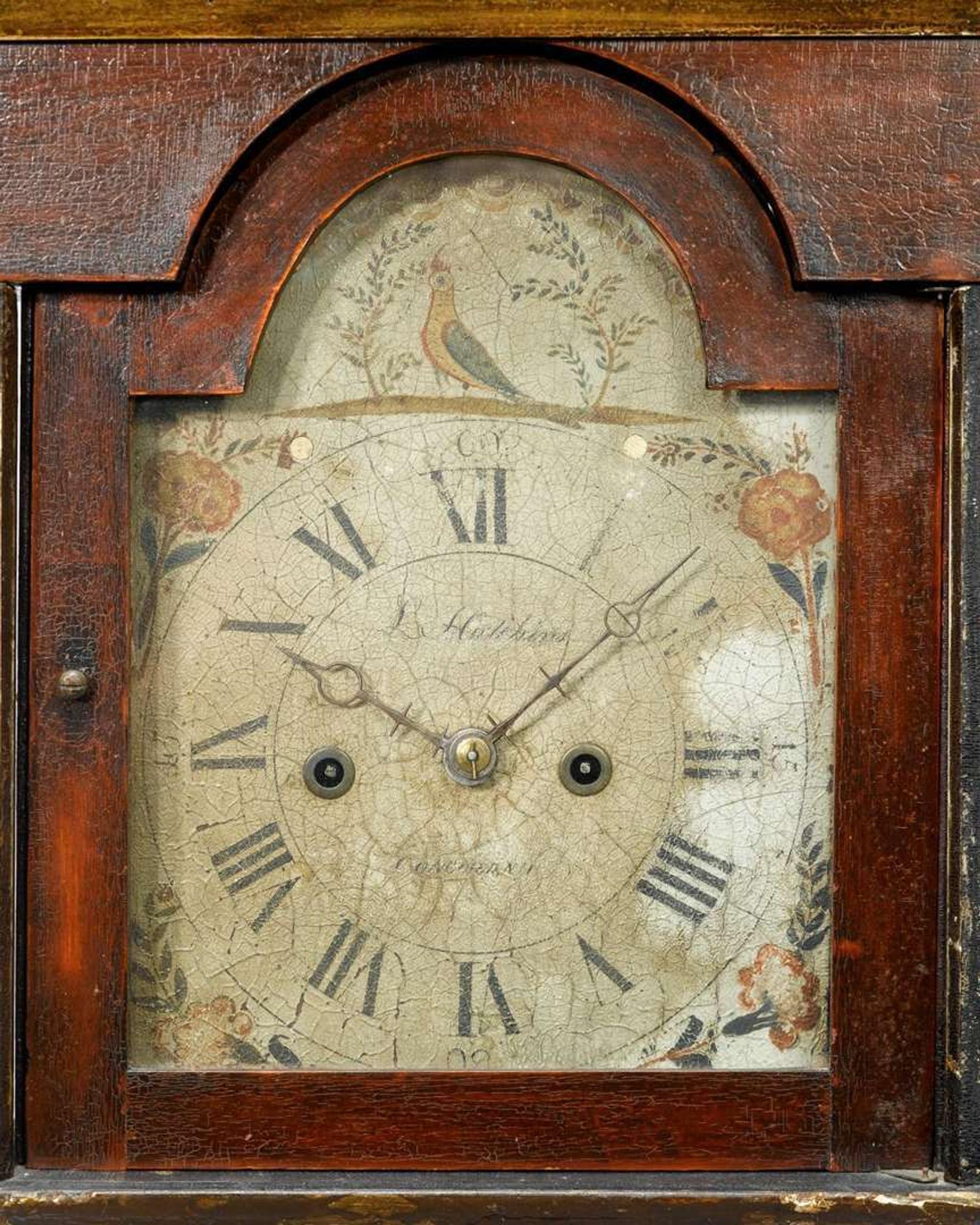 Federal dwarf cherrywood tall case clock levi hutchins (1761-1855), concord, nh