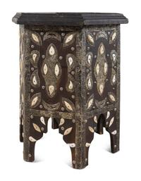 A Pair of Indian Bone Inlaid Side Tables