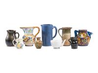 A Group Stoneware and Earthenware Pitchers and Vases