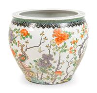 A Chinese Export Famille Verte Porcelain Fishbowl