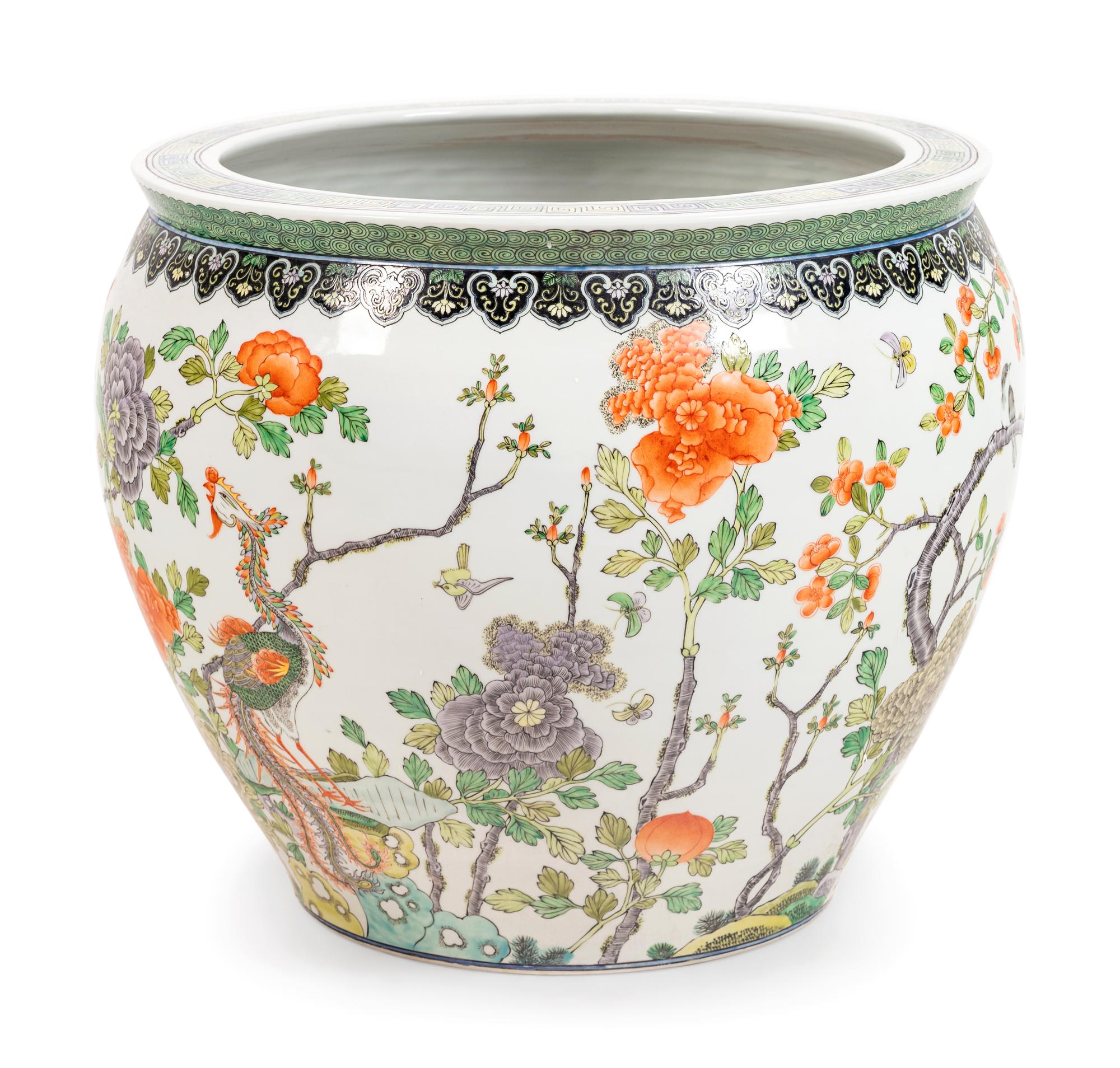 A Chinese Export Famille Verte Porcelain Fishbowl