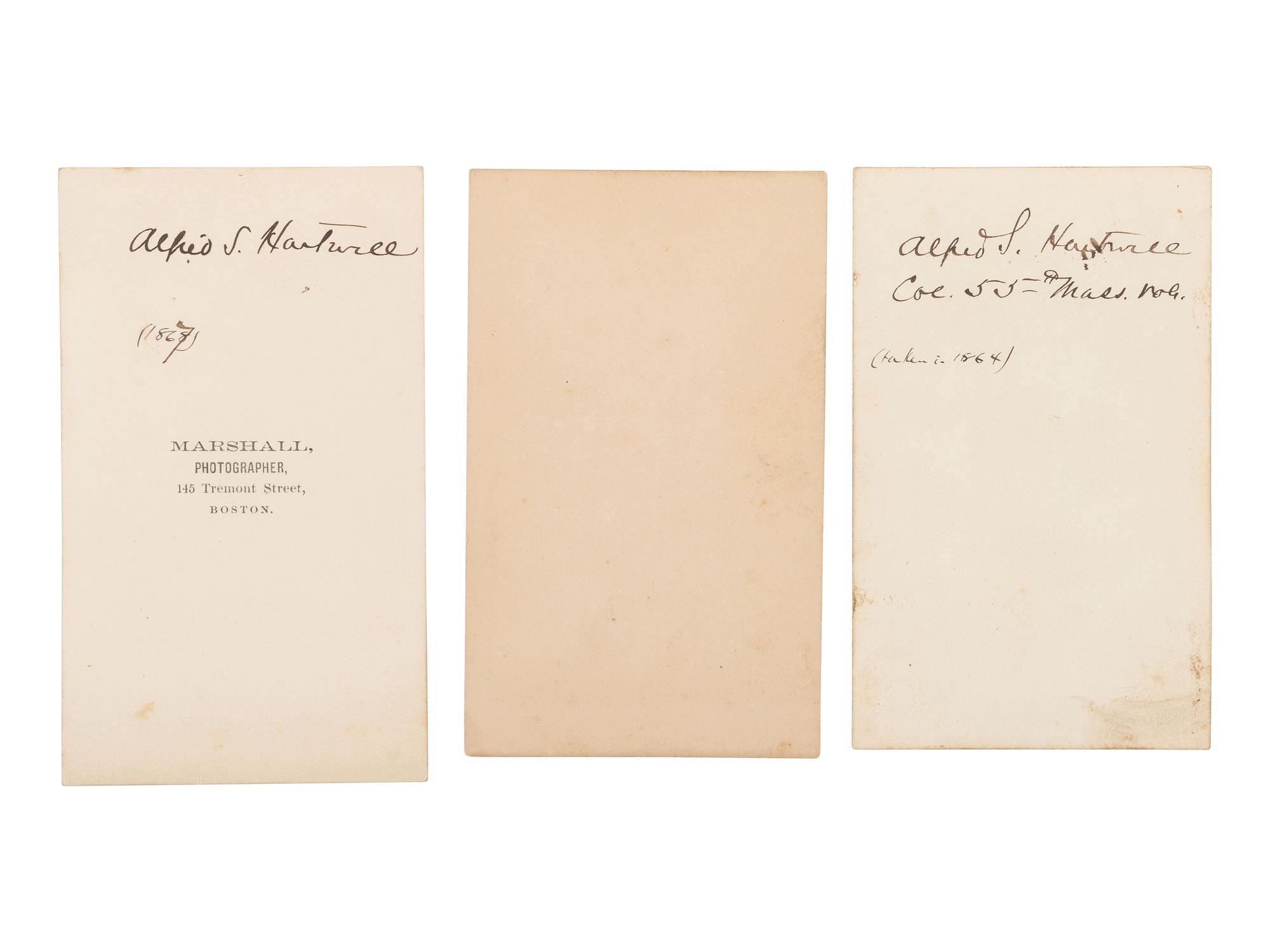 [US COLORED TROOPS]. A group of 10 CDVs featuring officers of the 54th and 55th Massachusetts Regiments, USCT.