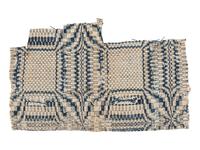 [CIVIL WAR]. Pieces of coverlet taken from Stonewall Jackson's house during the Civil War by Colonel E.W. Penny, 130th Indiana Infantry.