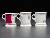 Three Porcelain Occupational Shaving Mugs