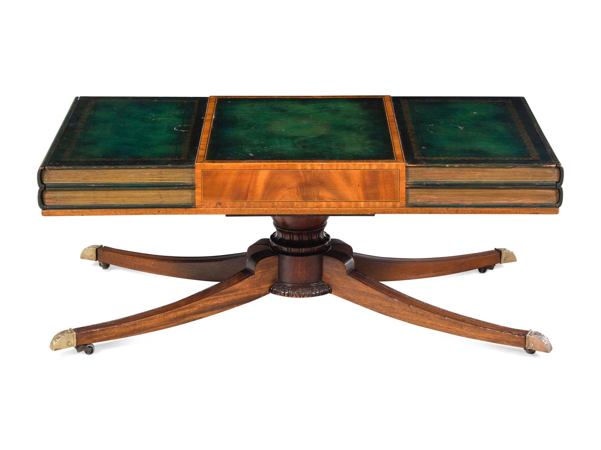 A Regency Style Book Spine Mounted Low Table