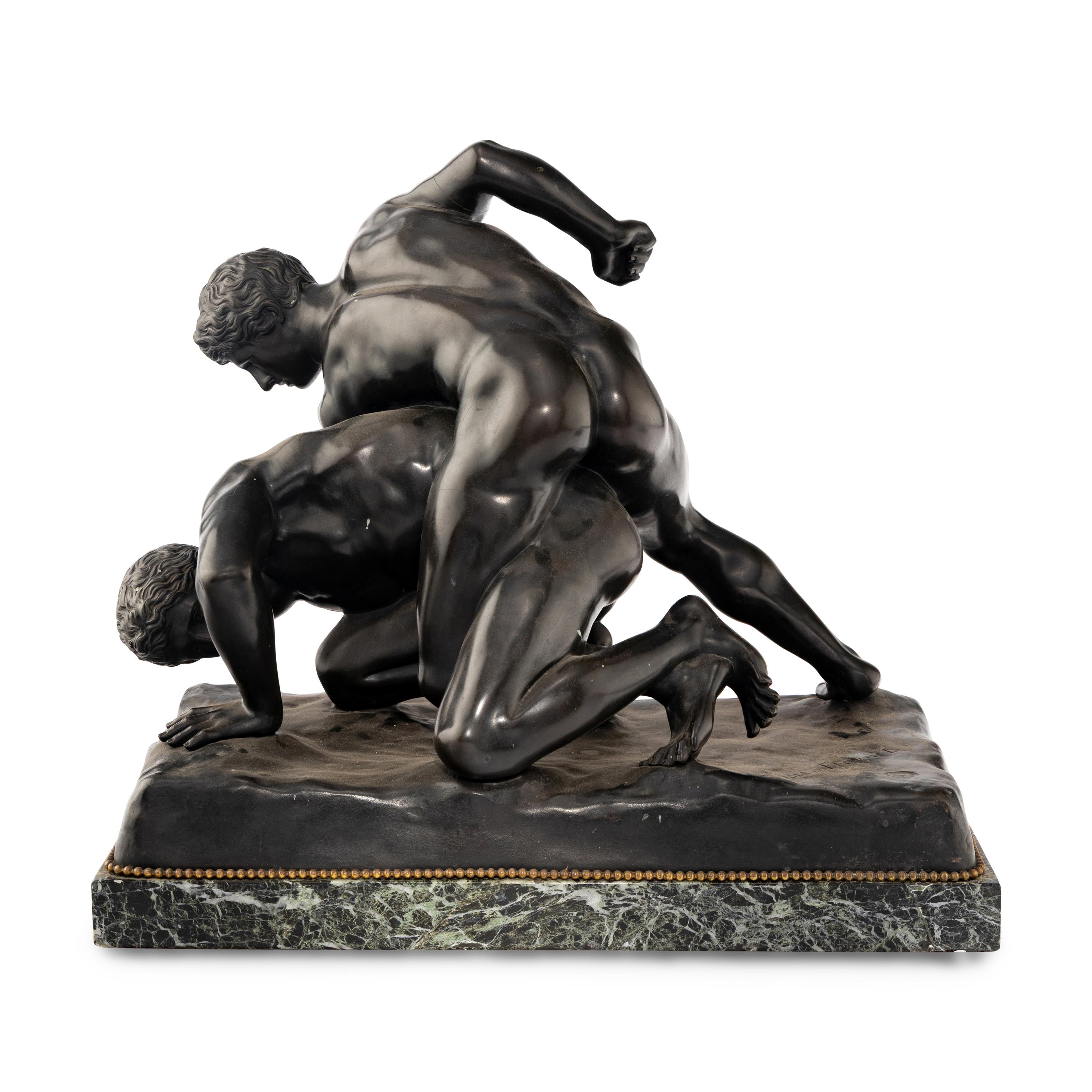 An Italian Bronze Figural Group of The Wrestlers