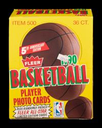 A Group of Seven Unopened Vending Boxes of 1990 Fleer Basketball Cards