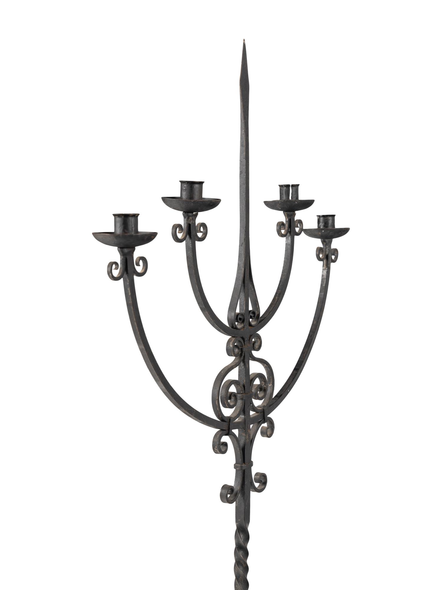 A Pair of Wrought Iron Torchères