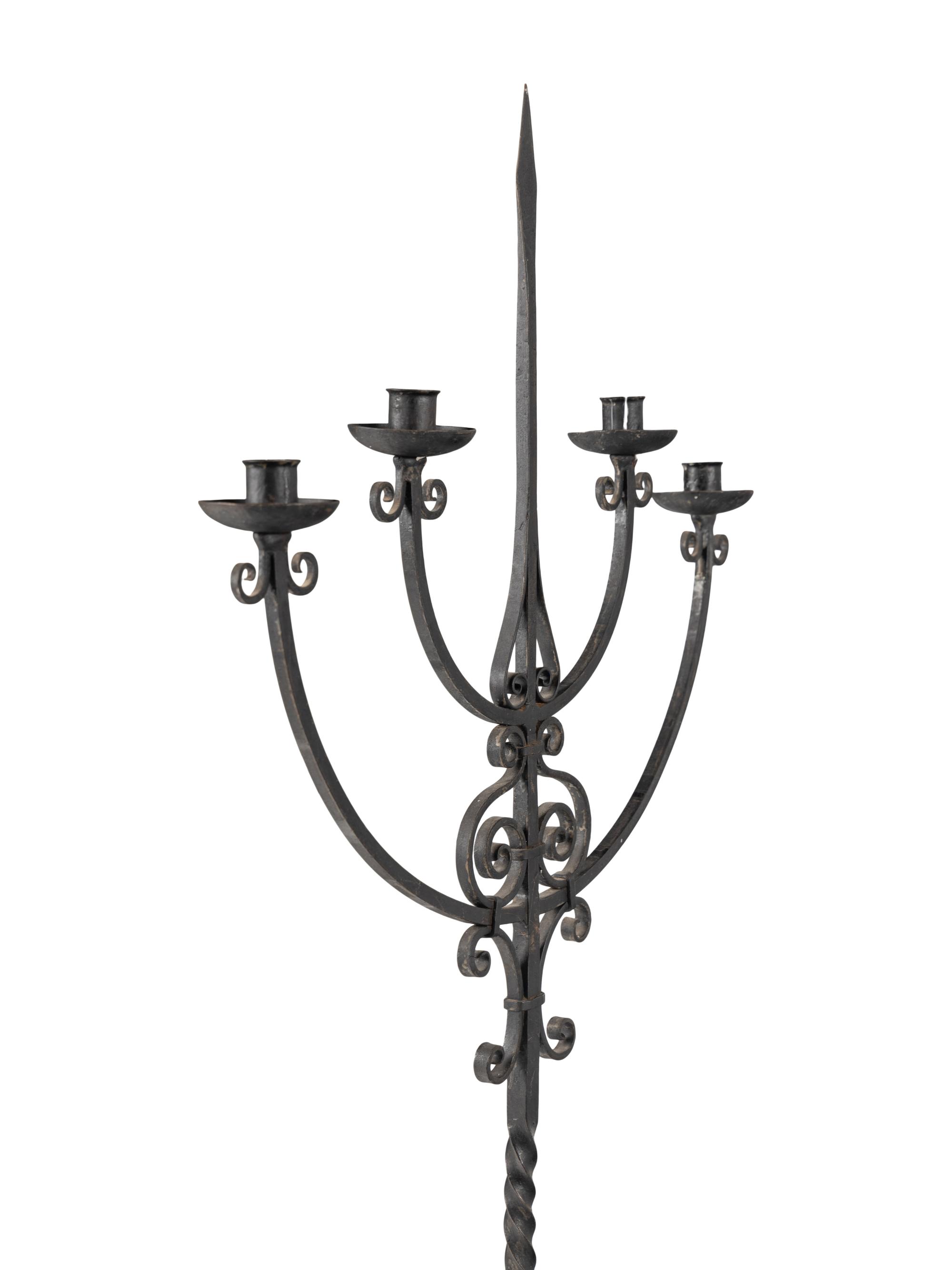 A Pair of Wrought Iron Torchères