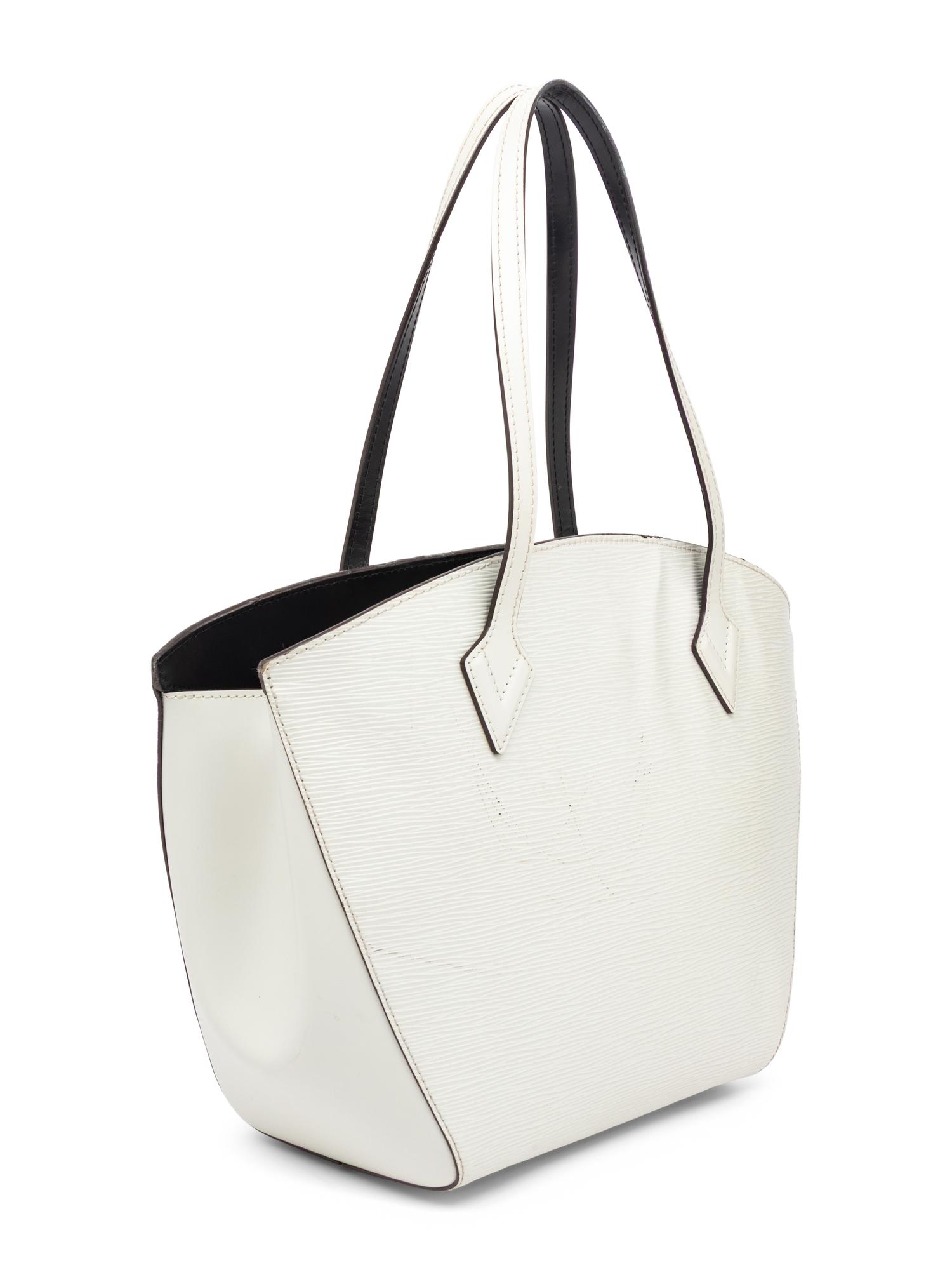 LOUIS VUITTON, WHITE EPI SAINT JACQUES PM TOTE