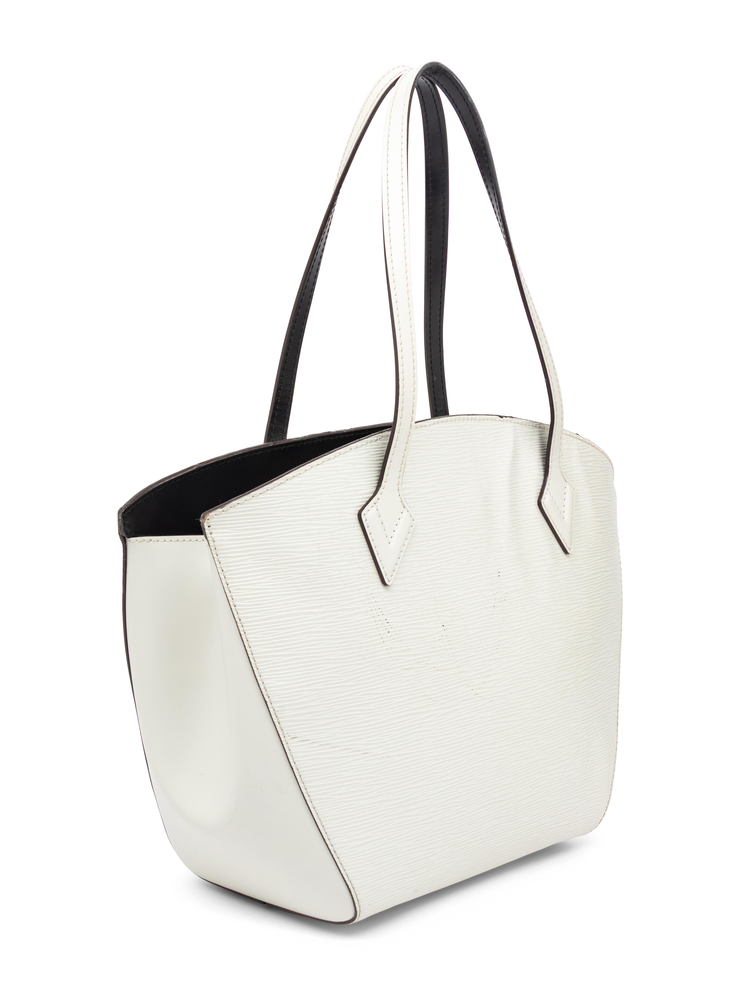 LOUIS VUITTON, WHITE EPI SAINT JACQUES PM TOTE