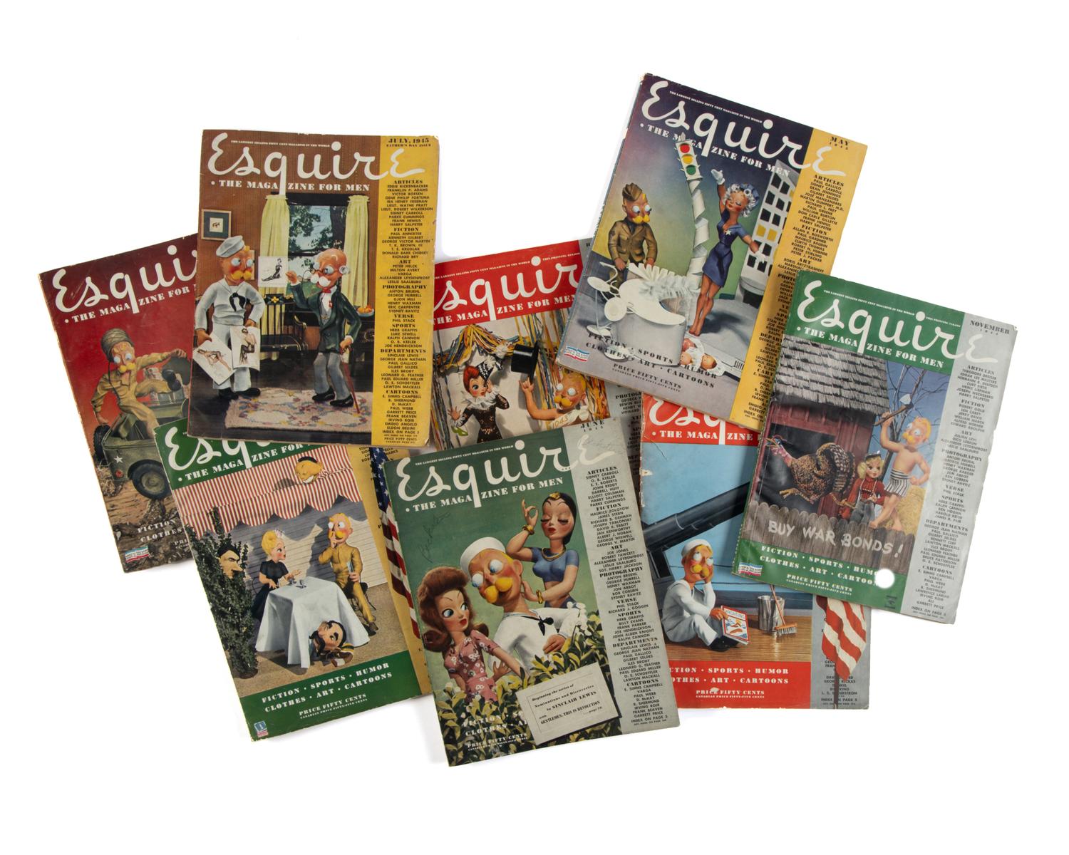 [LEYDENFROST, Alexander (1888-1961)]. A large group of Esquire magazines featuring the work of Alexander Leydenfrost. Ca. 1940s.
