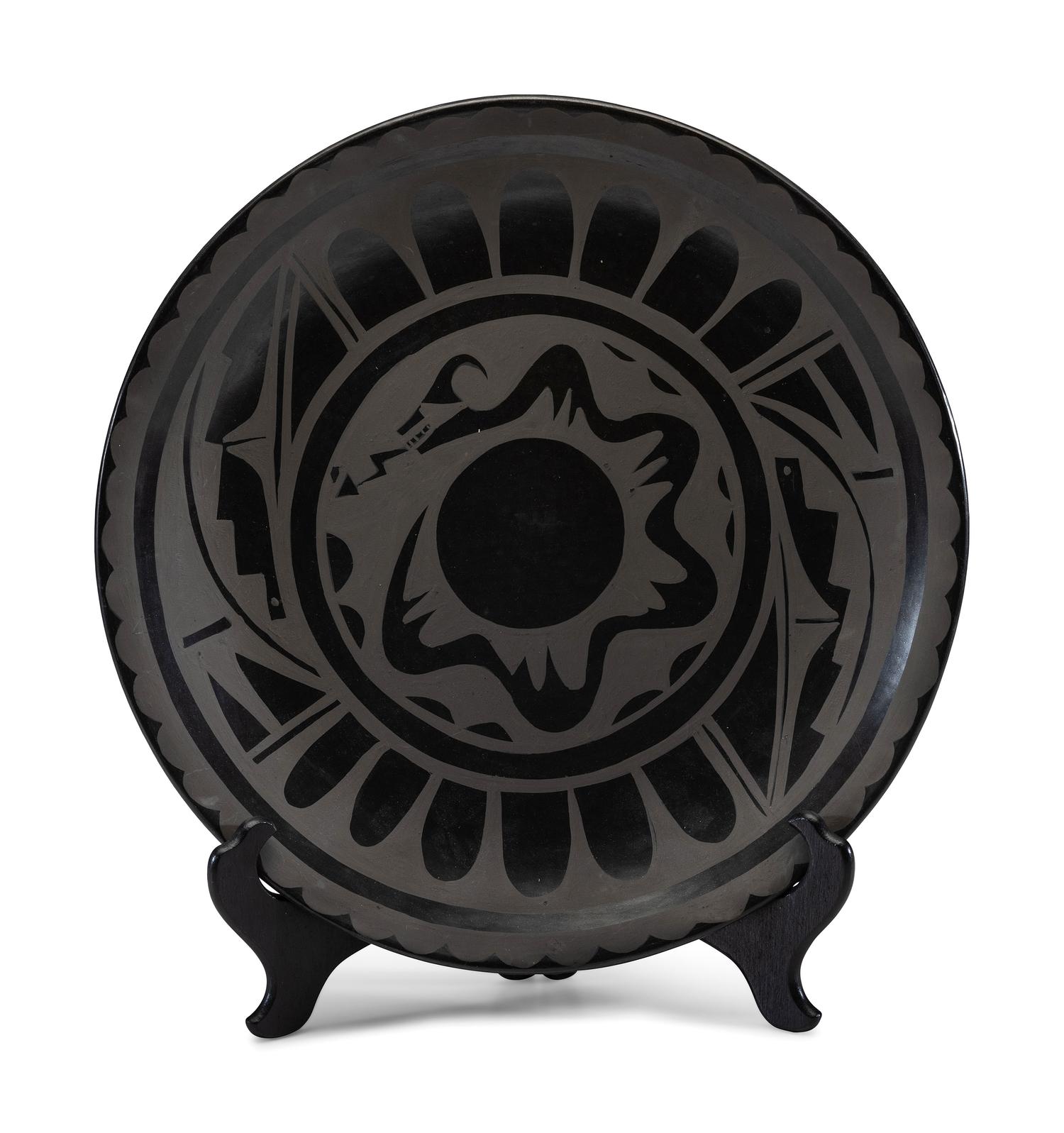 Blackware Pottery Plate