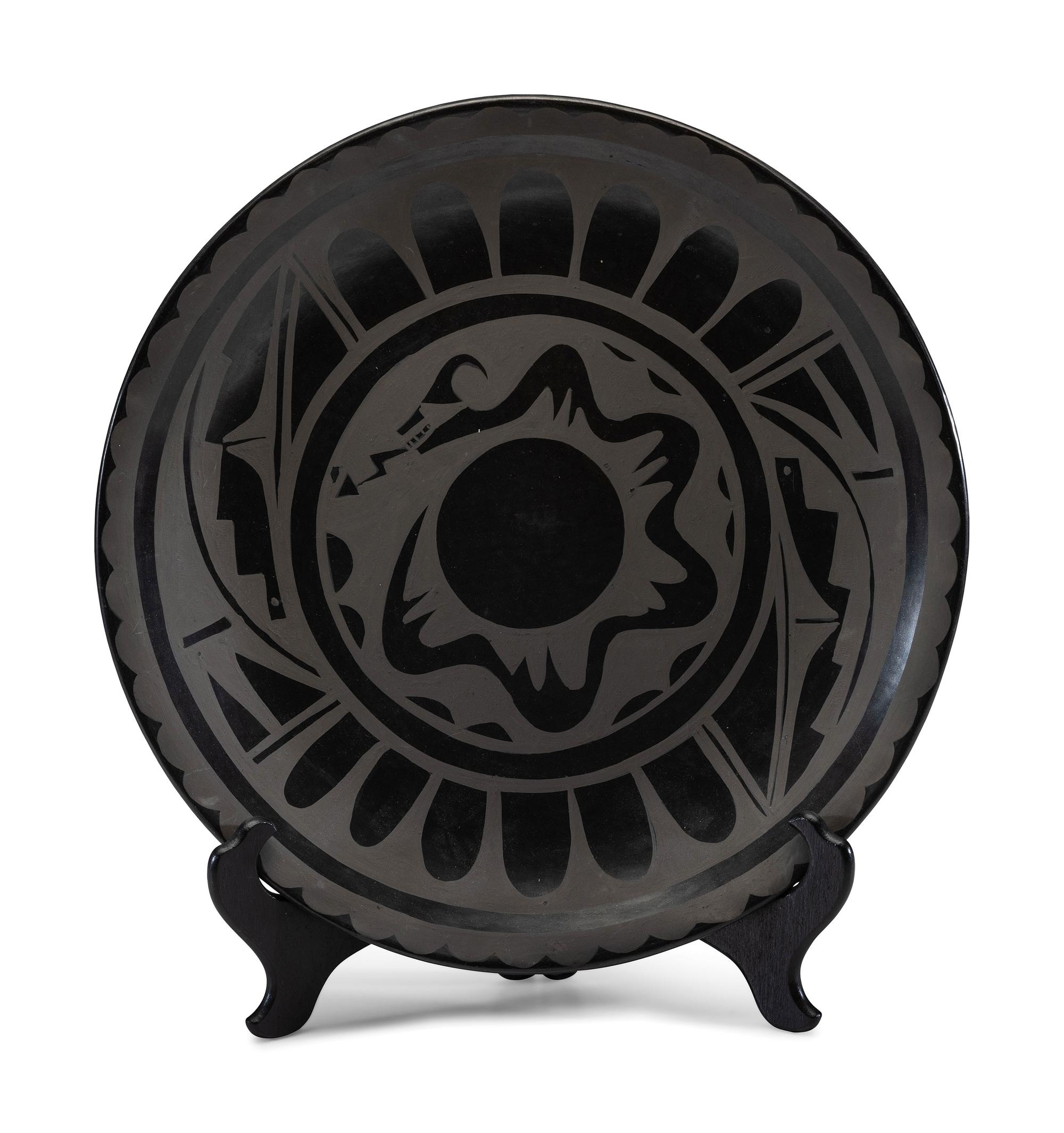 Blackware Pottery Plate