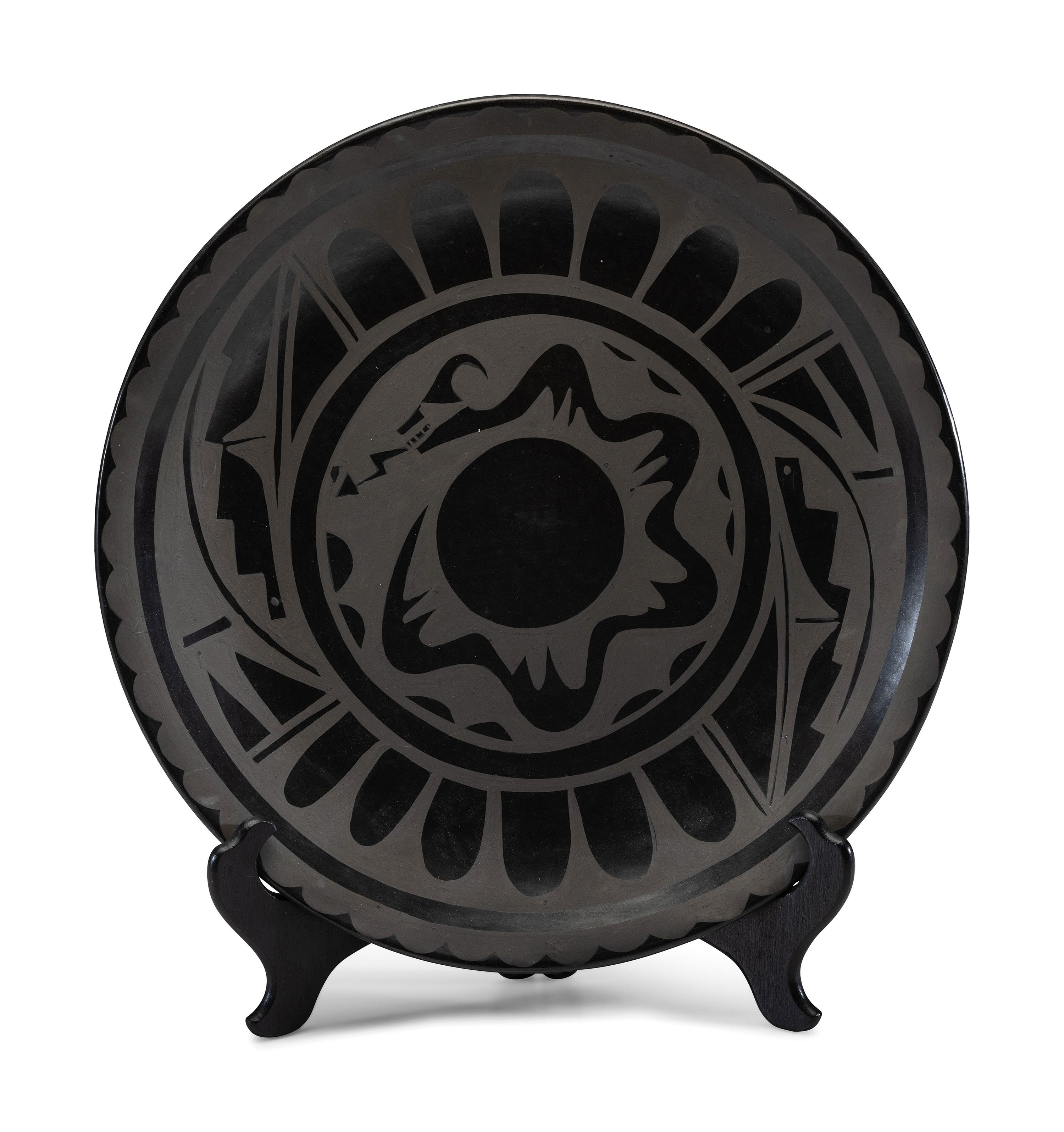 Blackware Pottery Plate