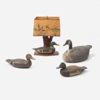 A group of four carved and painted decoys New Jersey / Mid-Atlantic States, 20th century