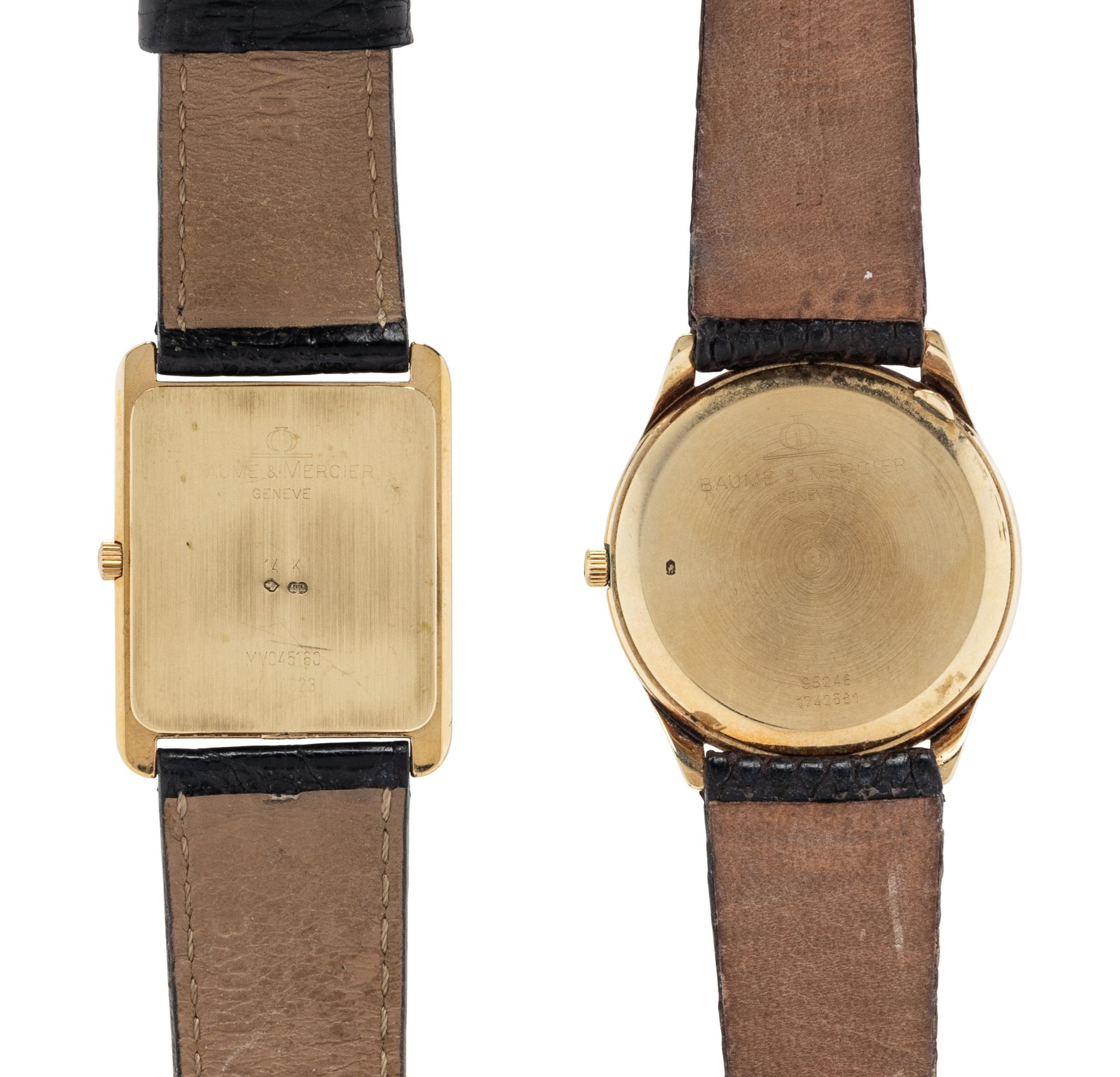 BAUME & MERCIER, TWO YELLOW GOLD WATCHES